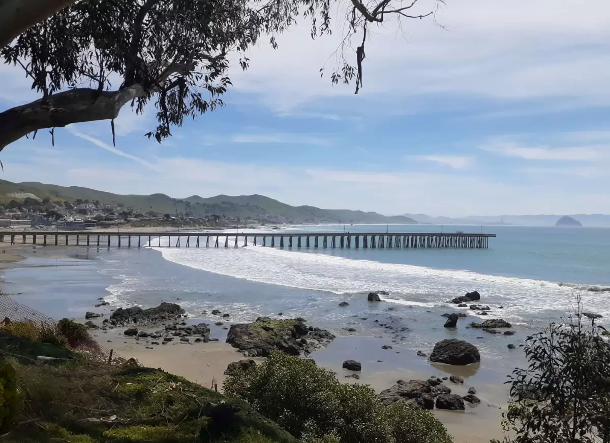 Cayucos town, pier, and beach