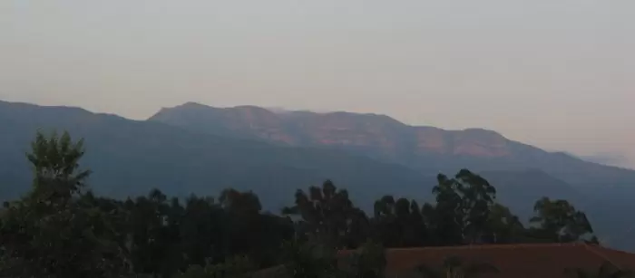 The Pink Moment lights up the Topa Topa range, as seen from Ojai Valley Inn. 