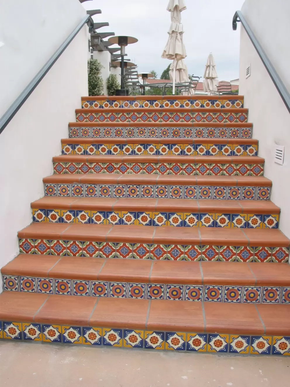 Colorful stairways abound...