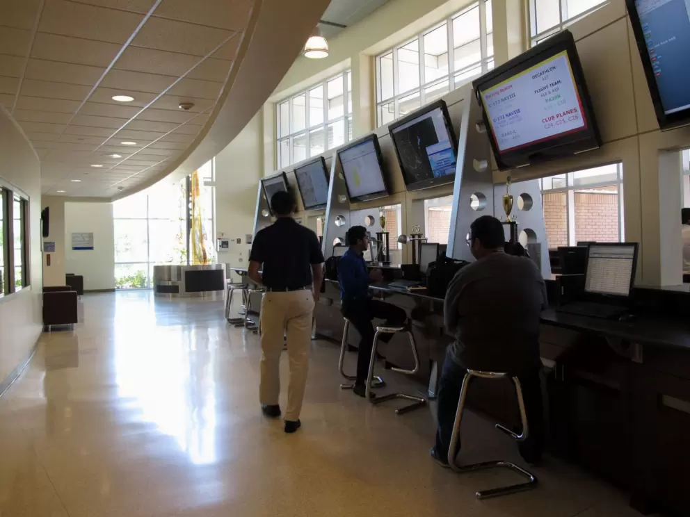 A room that looks like an airport.