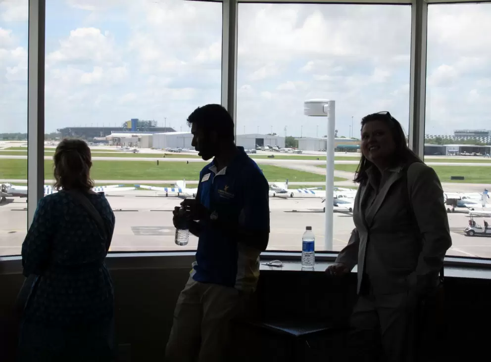 Looking out on the little planes that students use to learn to fly!