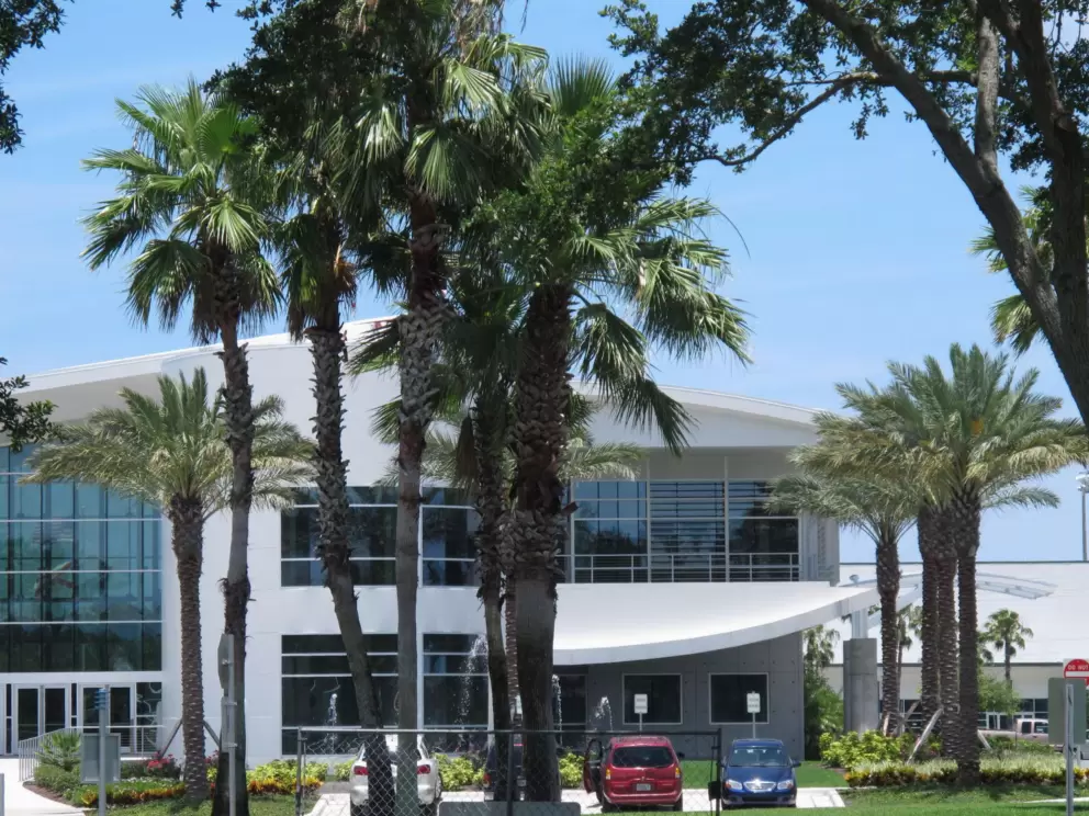The buildings are modern.