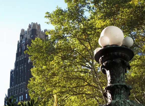 Enchanting French-style park in the busiest part of the city.