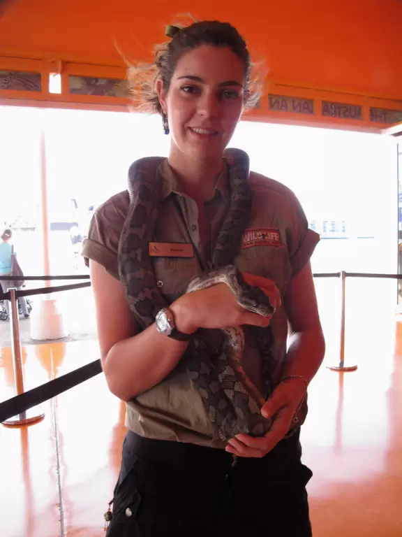 Attractive wildlife park cleverly designed so that the animals are outdoors (via the open roof) while you are inside in the air conditioning!