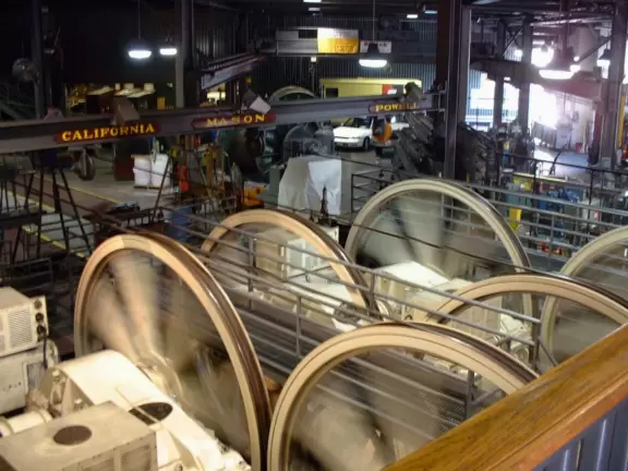 See the engines that pull the cable cars along!
