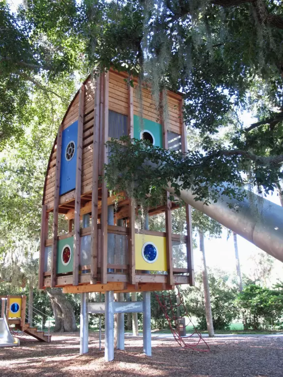 Venetian Gothic style mansion on Sarasota Bay, circus museum, art museum, gardens with huge banyan trees, and imaginative children's playground.