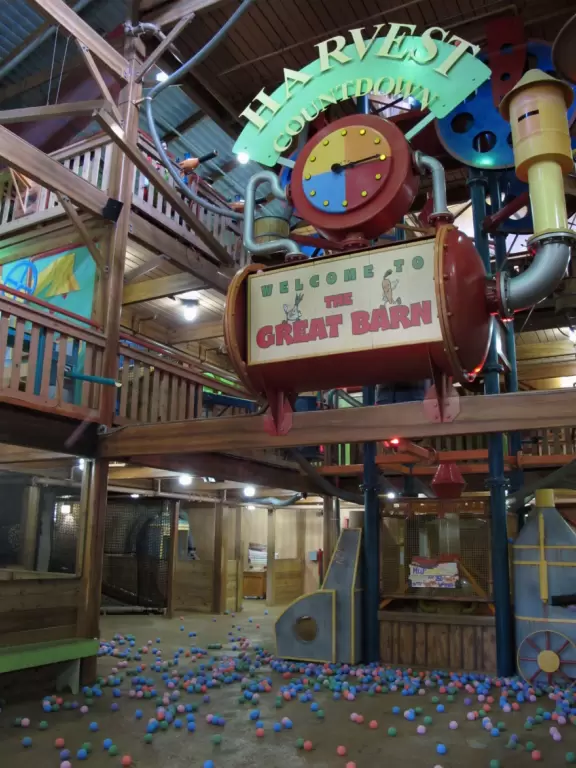 Giant granite mountain with Swiss skylift and village full of fun activities for kids!