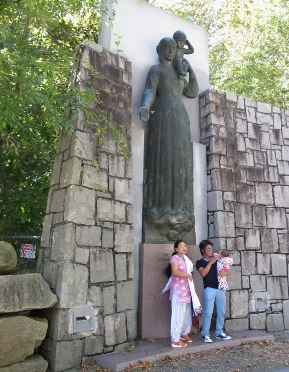 Giant granite mountain with Swiss skylift and village full of fun activities for kids!