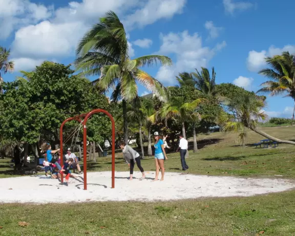 Long, narrow beach with a seawall backed by fancy hotels, a happening feel, and an oceanfront cafe.