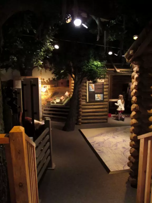 Modern three-storey museum with colorful imaginative exhibits that kids enjoy.