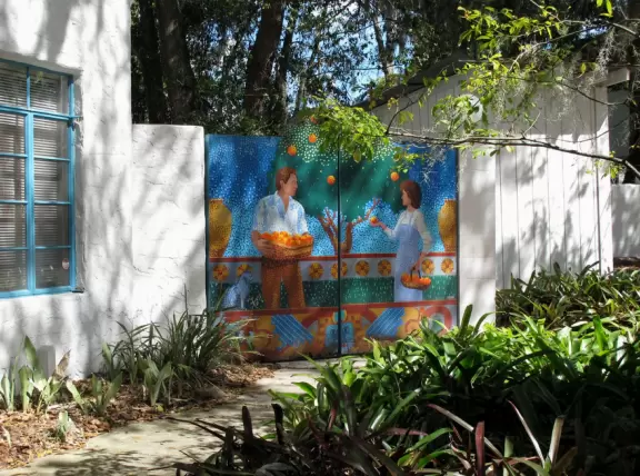 There is a peaceful, beautiful feeling in the chapel and grounds of Maitland Art Center.