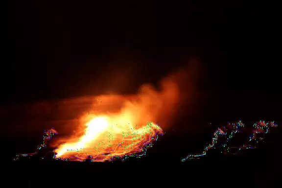 When it's flowing, the most unusual and wonderful sight you may see in your life! Red lava flowing into the ocean. When it's not flowing, there's still a lot to see!