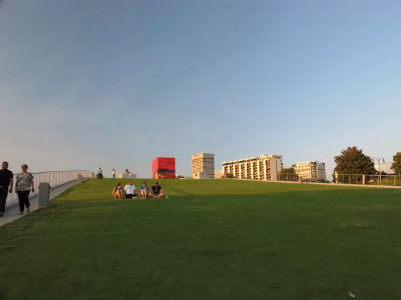 Incredible park and development on the river that is great for strolling along at sunset.