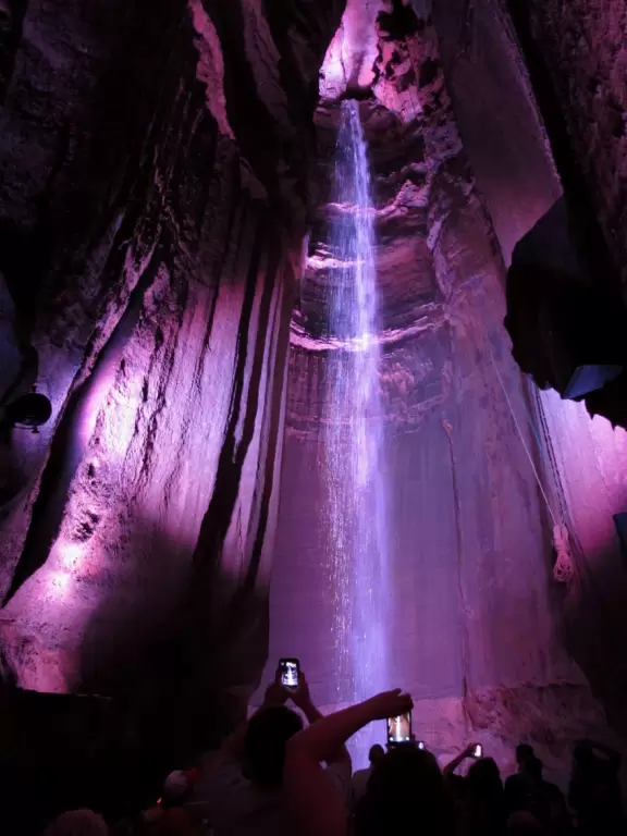 145 ft high waterfall inside a chilly underground cavern, run by a touristy company.