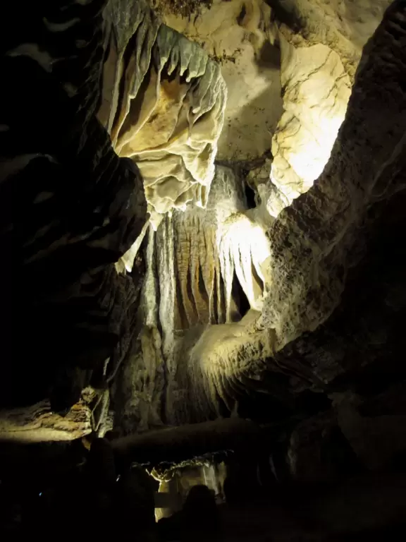 145 ft high waterfall inside a chilly underground cavern, run by a touristy company.