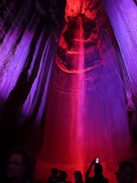 145 ft high waterfall inside a chilly underground cavern, run by a touristy company.