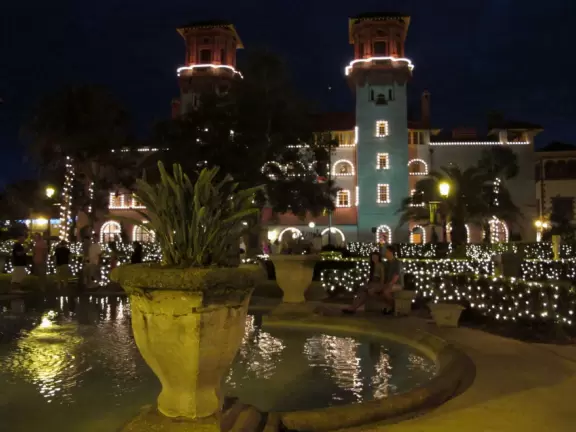 Beautiful Spanish terra cotta architecture in an overly commercial town.