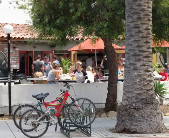 Isla Vista is where many UCSB students live, often ten or more in one beach house. It's a lively town where you can see some wacky sights!