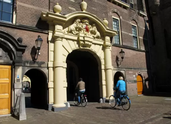 Stand in the spacious courtyard of this 13th century gothic castle, in the center of The Hague.