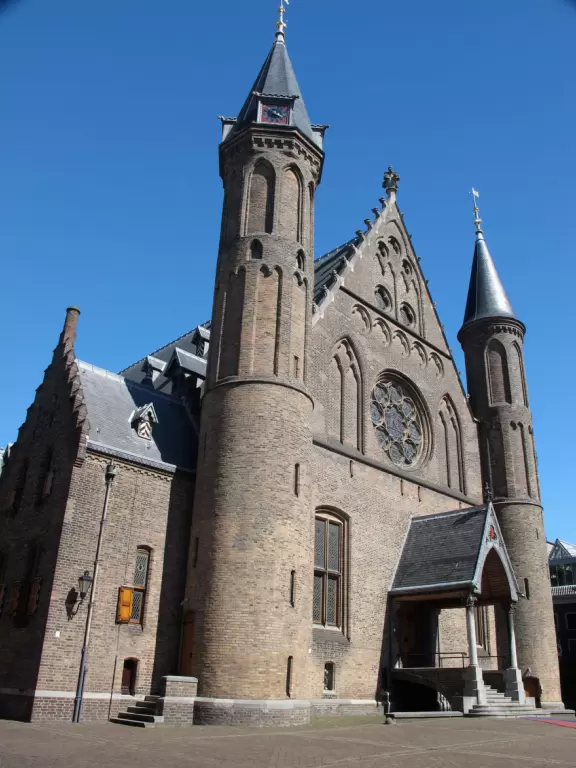 Stand in the spacious courtyard of this 13th century gothic castle, in the center of The Hague.