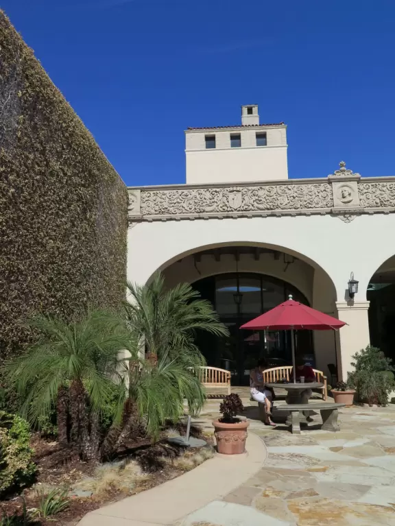 SB Public Market is a hip indoor space with cafes, and outdoor seating by a Spanish courtyard with views of quaint Victoria Court.