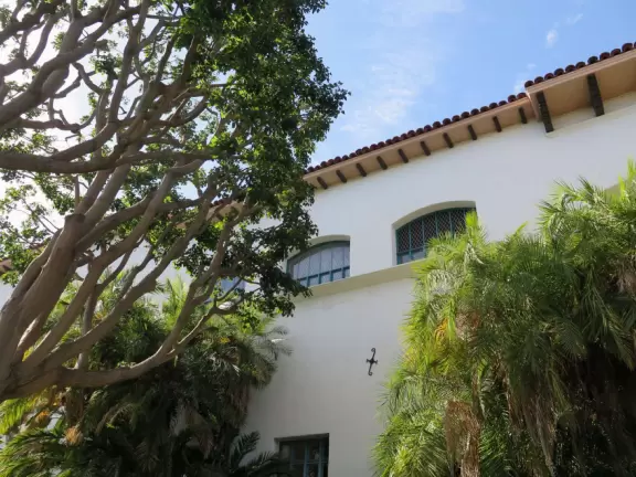 An exceptionally beautiful courthouse, sunken garden, and tower with 360 degree views of Santa Barbara.