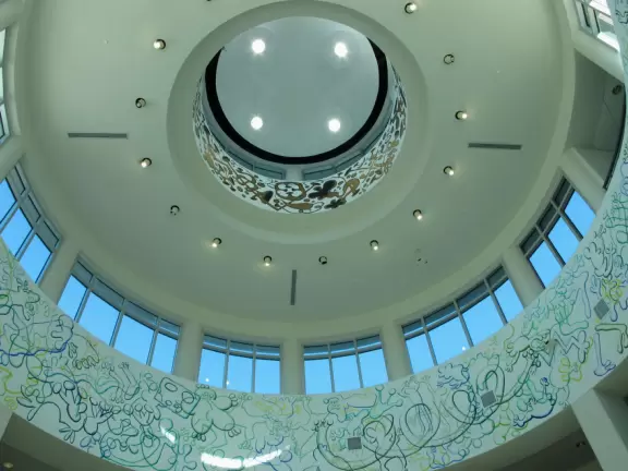 Beautiful campus square, in a large diverse university.