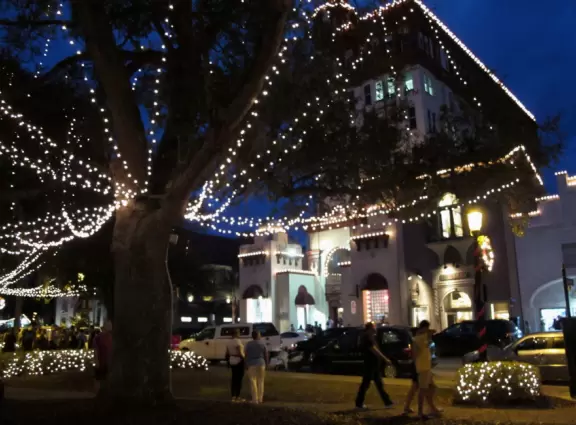 Beautiful Spanish terra cotta architecture in an overly commercial town.