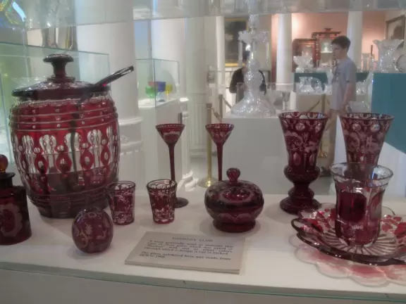 Beautiful collection of Victorian glass items, in a gorgeous but musty building. Lovely square in front.