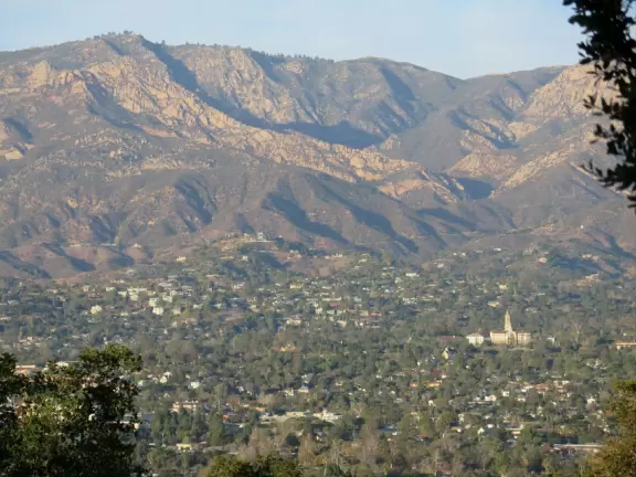 On top of a hill overlooking Santa Barbara, a little playground and some picnic tables!