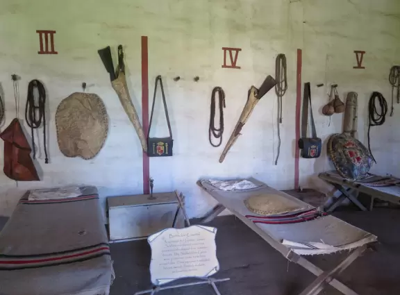 A salmon-pink mission set among gorgeous countryside with little rooms that transport you to the 1820s.