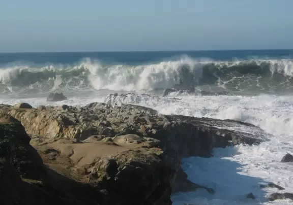Walk out on the large jetty and watch the waves pound around you!