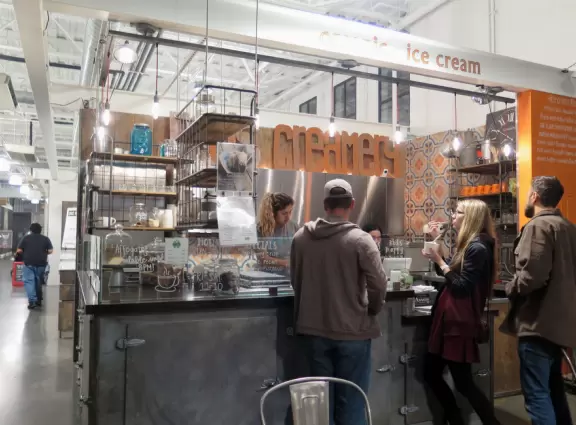 SB Public Market is a hip indoor space with cafes, and outdoor seating by a Spanish courtyard with views of quaint Victoria Court.