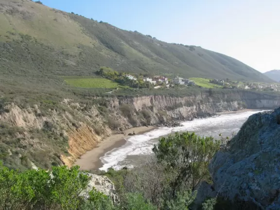 Stunning 0.4 mile paved path on cliffs above the sea, across from mansions.