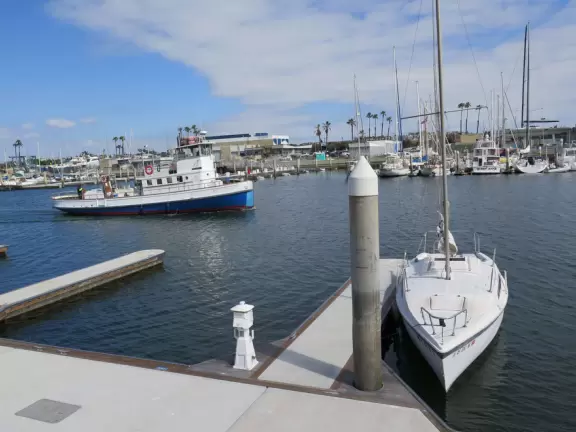 Pretty park on the marina with green hills and lots of picnic areas.