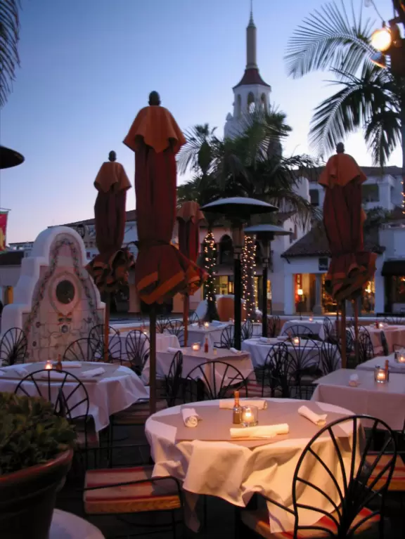 SB Public Market is a hip indoor space with cafes, and outdoor seating by a Spanish courtyard with views of quaint Victoria Court.