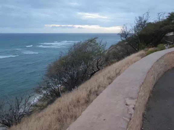 Gorgeous ocean views and an attractive lighthouse. Watch the surfers below!