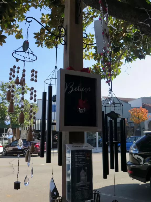 Chimes outside Earthtones Gift Shop.