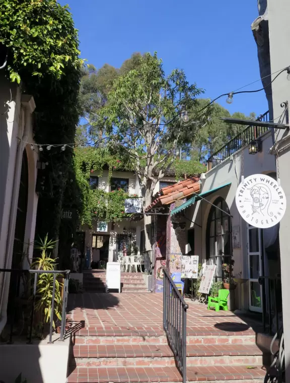 Downtown Ventura has historic architecture on hilly streets and beautiful tall trees, plus plenty of cafes.