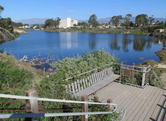 The surfing beach at UCSB- a pretty spot.