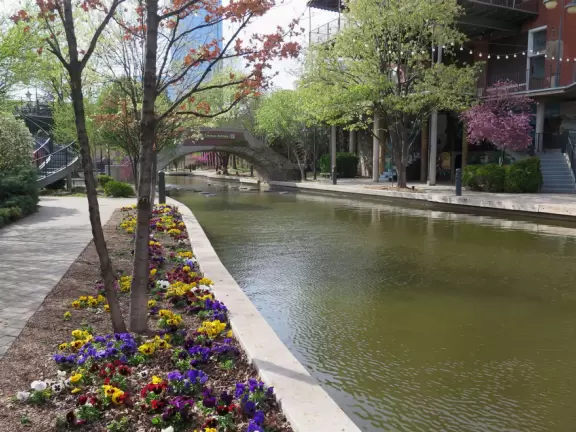 Fantastic place to stroll along the canal, check out the flowers and pretty trees, see the Land Run sculpture, and enjoy live music at dinner.