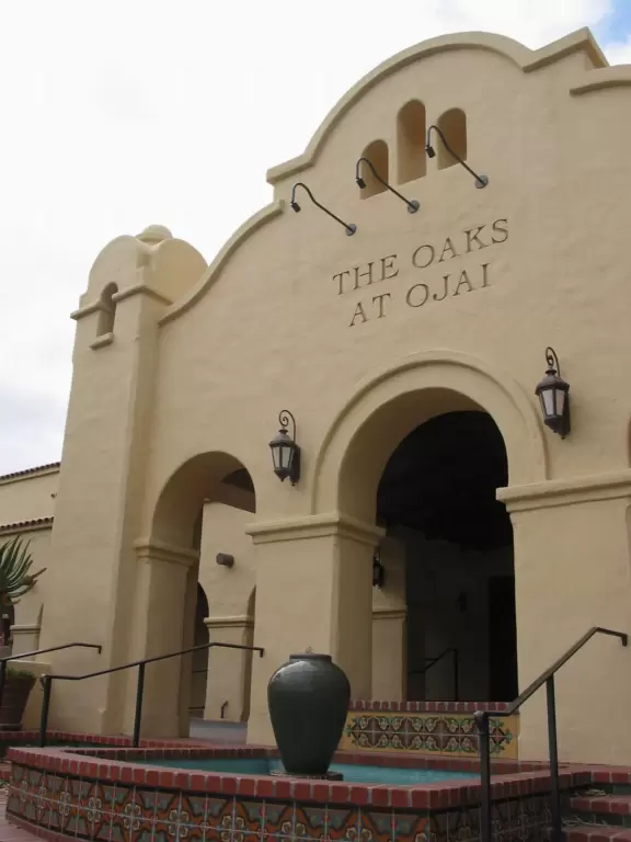 Downtown historic Ojai has a row of endless arches, independent bookstores, an icecream parlor, a Farmer's market and concerts in the park.