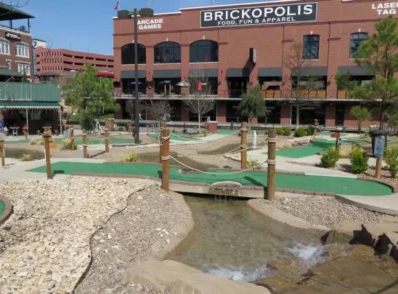 Fantastic place to stroll along the canal, check out the flowers and pretty trees, see the Land Run sculpture, and enjoy live music at dinner.