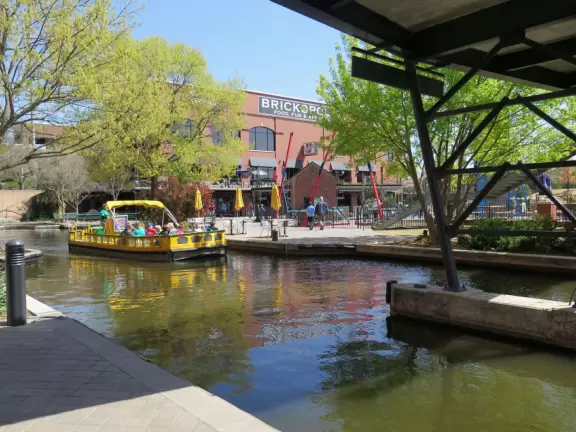 Fantastic place to stroll along the canal, check out the flowers and pretty trees, see the Land Run sculpture, and enjoy live music at dinner.