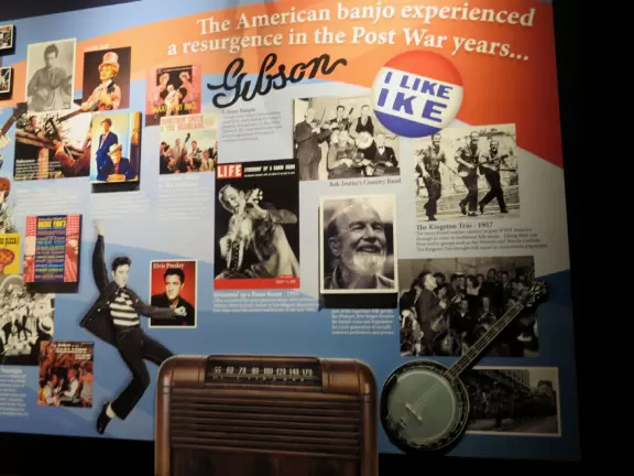 Nice two-storey museum with well-told history of banjo on lit-up porch, beautiful banjos displayed, and front room where you can play a banjo!