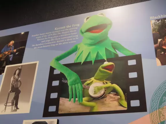 Nice two-storey museum with well-told history of banjo on lit-up porch, beautiful banjos displayed, and front room where you can play a banjo!