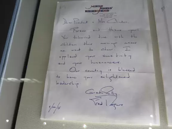 Riverfront modern two-storey building with exhibits on President Clinton's life and important changes he made during his presidency.