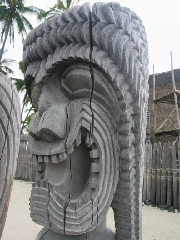Tranquil pale green waters and palms, and an ancient Hawaiian place of refuge.