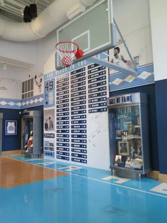 Attractive and interesting museum about important athletes, coaches, and moments in UNC basketball.