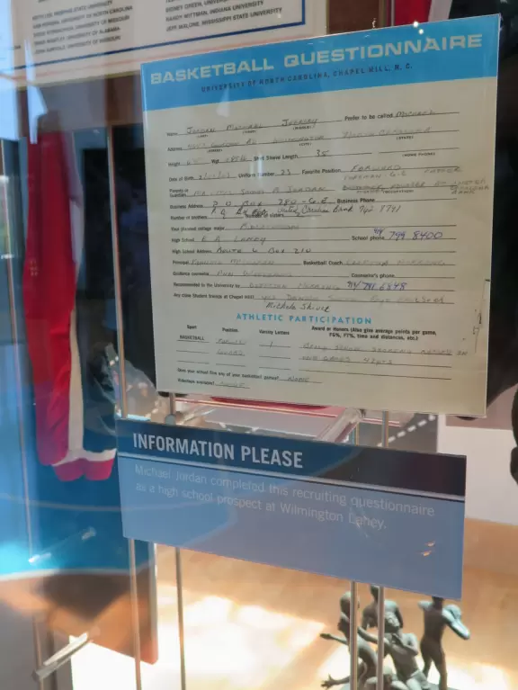 Attractive and interesting museum about important athletes, coaches, and moments in UNC basketball.